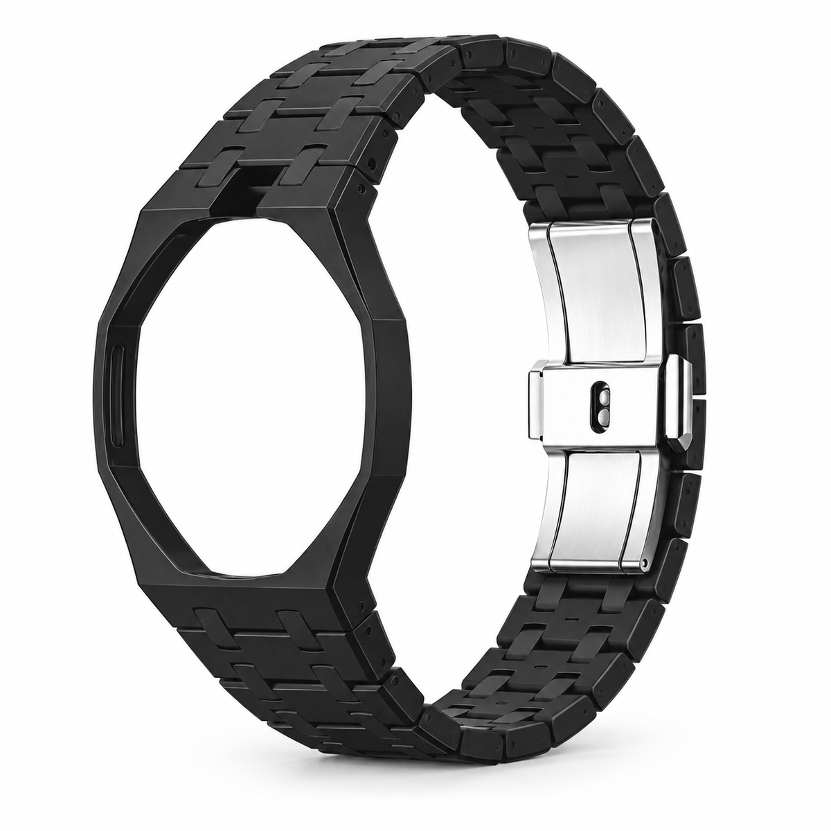 OctaLink — Noir — boîtier et bracelet seuls sur fond blanc