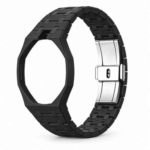 OctaLink — Noir — boîtier et bracelet seuls sur fond blanc