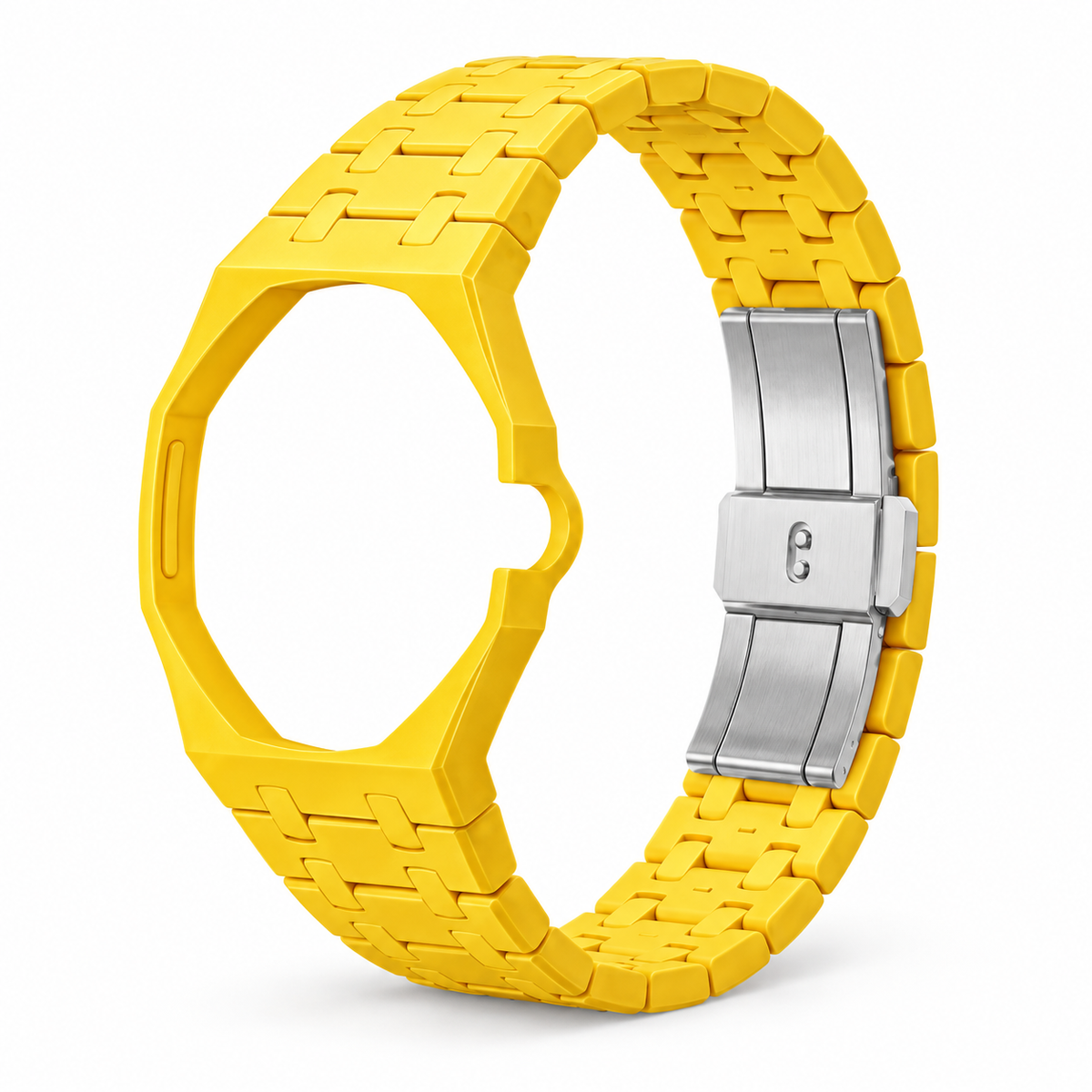OctaLink — Jaune — boîtier et bracelet seuls sur fond blanc
